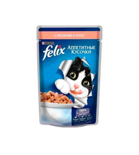 Uly pişikler üçin iým "Felix" Losos želede 85 gr